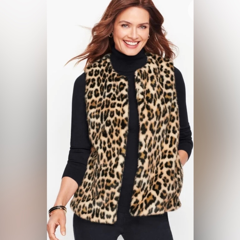 Leopard Print Faux Fur Vest